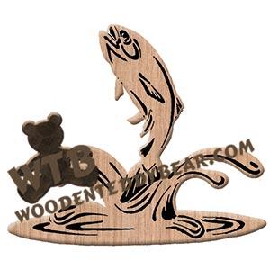 Jumping Trout Fretwork Scroll Saw Pattern | The Wooden Teddy Bear