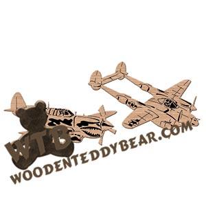 P-38 Lightening & P-40 Flying Tiger Fretwork Scroll Saw Pattern | The Wooden Teddy Bear