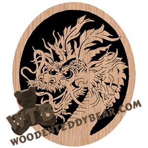 Oval Dragon Head Fretwork Scroll Saw Pattern | The Wooden Teddy Bear