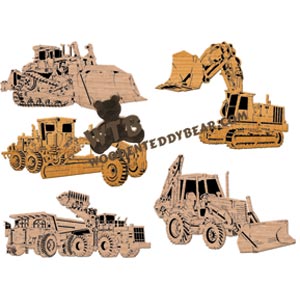Heavy Equipment Set Fretwork Scroll Saw Pattern | The Wooden Teddy Bear