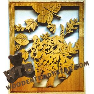 Puppy in the Leaves Fretwork Scroll Saw Pattern | The Wooden Teddy Bear
