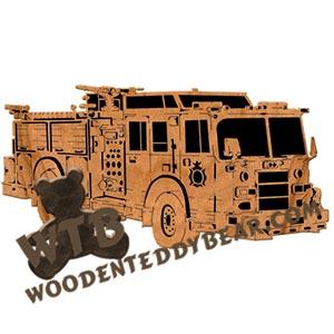 Fire Engine Fretwork Scroll Saw Pattern | The Wooden Teddy Bear