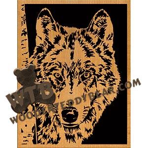 Wolf by Tree advanced fretwork scroll saw pattern | The Wooden Teddy Bear