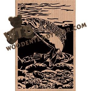 Trout advanced fretwork scroll saw pattern | The Wooden Teddy Bear