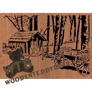 Rustic Scene advanced fretwork scroll saw pattern | The Wooden Teddy Bear