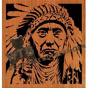 Chief Joseph #2 advanced fretwork scroll saw pattern | The Wooden Teddy Bear