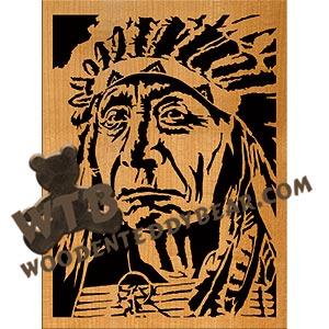 Chief #1 advanced fretwork scroll saw pattern | The Wooden Teddy Bear