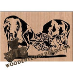 Antler Battle fretwork scroll saw pattern | The Wooden Teddy Bear