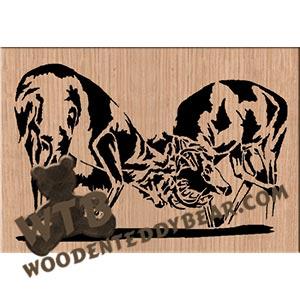 Antler Battle fretwork scroll saw pattern | The Wooden Teddy Bear