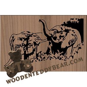 Elephants fretwork scroll saw pattern | The Wooden Teddy Bear