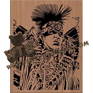 Native American #16 advanced fretwork scroll saw pattern | The Wooden Teddy Bear