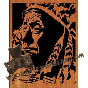 Chief #3 advanced fretwork scroll saw pattern | The Wooden Teddy Bear