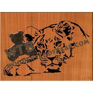 Lion Cub fretwork scroll saw pattern | The Wooden Teddy Bear