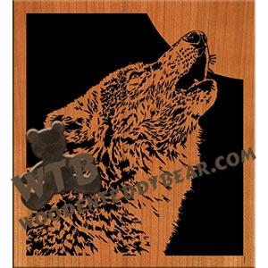 Howling Wolf with Moon advanced fretwork scroll saw pattern | The Wooden Teddy Bear