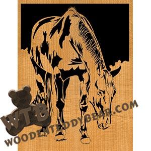 Horse Grazing #1 |  Advanced Fretwork Scroll Saw Pattern | Wooden Teddy Bear