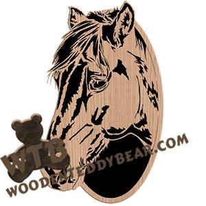 Horse Head in Oval #3 |  Advanced Fretwork Scroll Saw Pattern | Wooden Teddy Bear