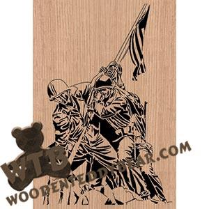 Iwo Jima |  Advanced Fretwork Scroll Saw Pattern | Wooden Teddy Bear