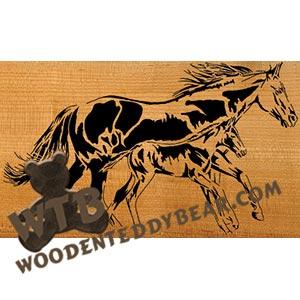 Mare & Foal #2 |  Advanced Fretwork Scroll Saw Pattern | Wooden Teddy Bear