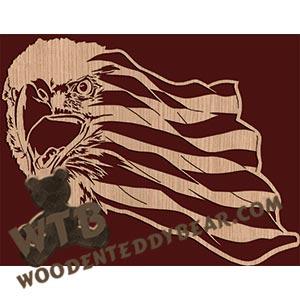 Eagle Flag - Advanced | Fretwork Scroll Saw Pattern | Wooden Teddy Bear