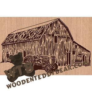Barn & Tractor advanced fretwork scroll saw pattern | The Wooden Teddy Bear