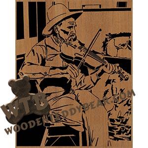 Fiddler - Advanced | Fretwork Scroll Saw Pattern | Wooden Teddy Bear