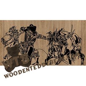 One Down (cowboy) - Advanced | Fretwork Scroll Saw Pattern | Wooden Teddy Bear