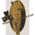 Leopard Gazing Oval - Advanced | Fretwork Scroll Saw Pattern | Wooden Teddy Bear