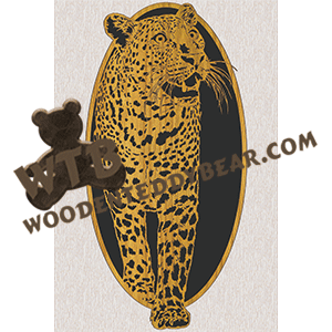 Leopard Gazing Oval - Advanced | Fretwork Scroll Saw Pattern | Wooden Teddy Bear