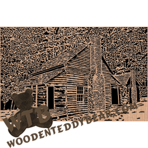 Cabin in the Woods - Advanced | Fretwork Scroll Saw Pattern | Wooden Teddy Bear