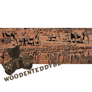 Elephant Herd Near Water - Advanced | Fretwork Scroll Saw Pattern | Wooden Teddy Bear