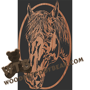 Horse in Oval #20 - Advanced | Fretwork Scroll Saw Pattern | Wooden Teddy Bear