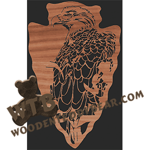 Eagle in Arrowhead #2 - Advanced | Fretwork Scroll Saw Pattern | Wooden Teddy Bear