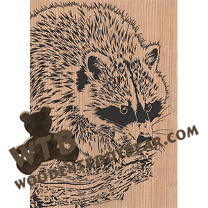 Raccoon on Branch - Advanced | Fretwork Scroll Saw Pattern | Wooden Teddy Bear