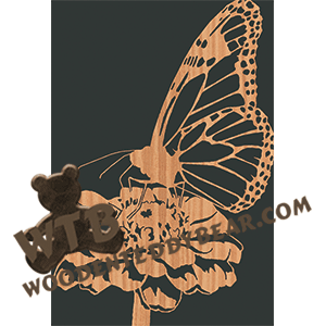 Butterfly on Flower - Advanced | Fretwork Scroll Saw Pattern | Wooden Teddy Bear