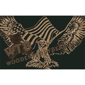 Eagle Fretwork Flag - Advanced | Fretwork Scroll Saw Pattern | Wooden Teddy Bear