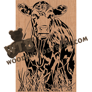 Cow in Grass - Advanced | Fretwork Scroll Saw Pattern | Wooden Teddy Bear