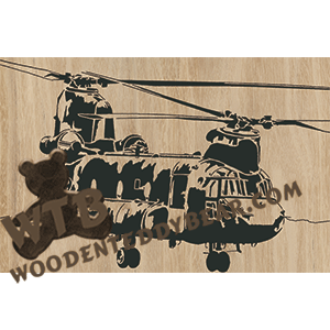 Chinook Helicopter #2 - Advanced | Fretwork Scroll Saw Pattern | Wooden Teddy Bear