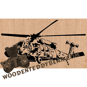 Military Helicopter #3 - Advanced | Fretwork Scroll Saw Pattern | Wooden Teddy Bear