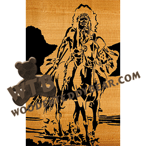 Native American Chief on Horseback - Advanced | Fretwork Scroll Saw Pattern | Wooden Teddy Bear