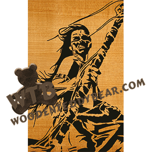 Native American Warrior #1 - Advanced | Fretwork Scroll Saw Pattern | Wooden Teddy Bear
