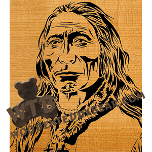 Dakota Chief Long Feather - Advanced | Fretwork Scroll Saw Pattern | Wooden Teddy Bear