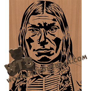 Dakota Chief Low Dog - Advanced | Fretwork Scroll Saw Pattern | Wooden Teddy Bear