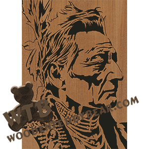 Native American #17 - Advanced | Fretwork Scroll Saw Pattern | Wooden Teddy Bear