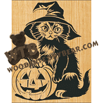 Cat & Pumpkin | Fretwork Scroll Saw Pattern | Wooden Teddy Bear