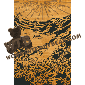 Seascape - Advanced | Fretwork Scroll Saw Pattern | Wooden Teddy Bear