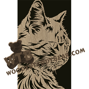 Cat Head Looking Down | Fretwork Scroll Saw Pattern | Wooden Teddy Bear