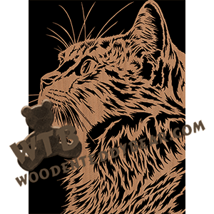 Cat Left Profile | Fretwork Scroll Saw Pattern | Wooden Teddy Bear