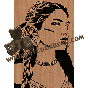 Native American Women #3 | Fretwork Scroll Saw Pattern | Wooden Teddy Bear