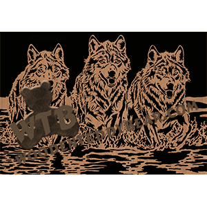 Wolves Running in Water | Fretwork Scroll Saw Pattern | Wooden Teddy Bear