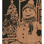 Snowman & Christman Tree | Fretwork Scroll Saw Pattern | Wooden Teddy Bear